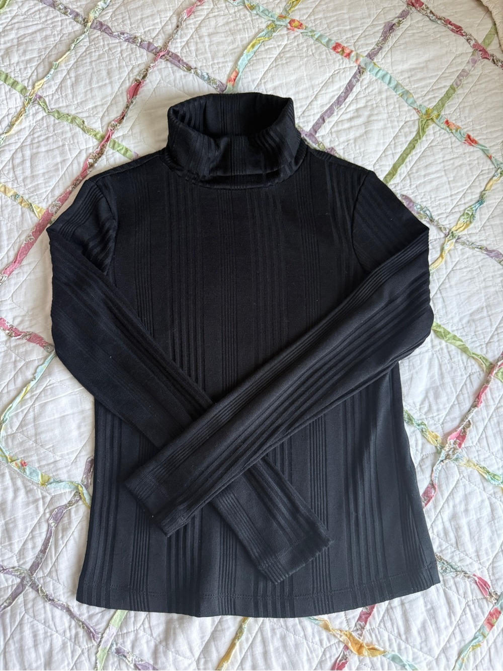 Knox Rose Black Ribbed Mock Neck Sweater